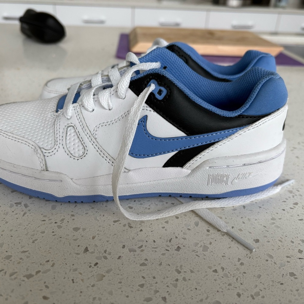 Nike Kids Force White and Blue Sneakers